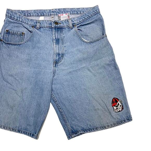 University of Georgia Bulldogs Vintage 90s Denim Jeans Shorts True Fan 37" - Picture 2 of 4